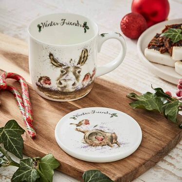 Wrendale Designs Winter Friends Mug & Coaster Set